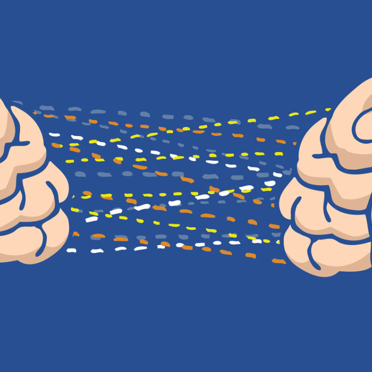 Illustration of brains communicating by CurvaBezier via iStockPhoto