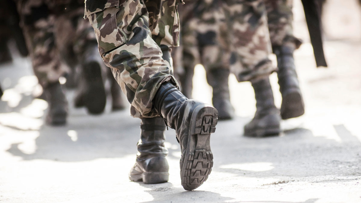 Military boots moving by ChrisSuperseal via iStockPhoto