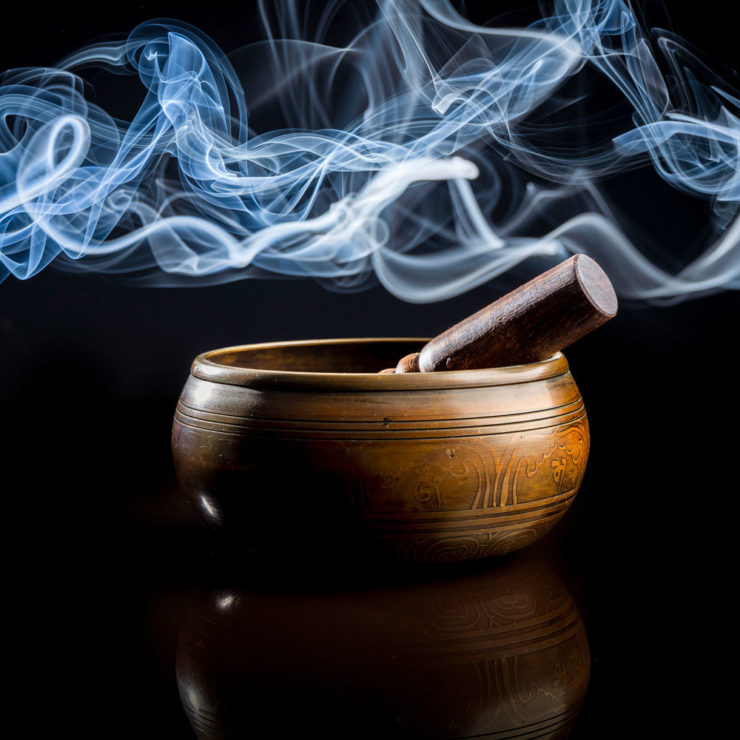 Tibetan Bowl With Incense
