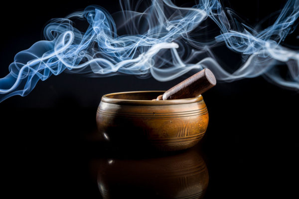 Tibetan Bowl With Incense